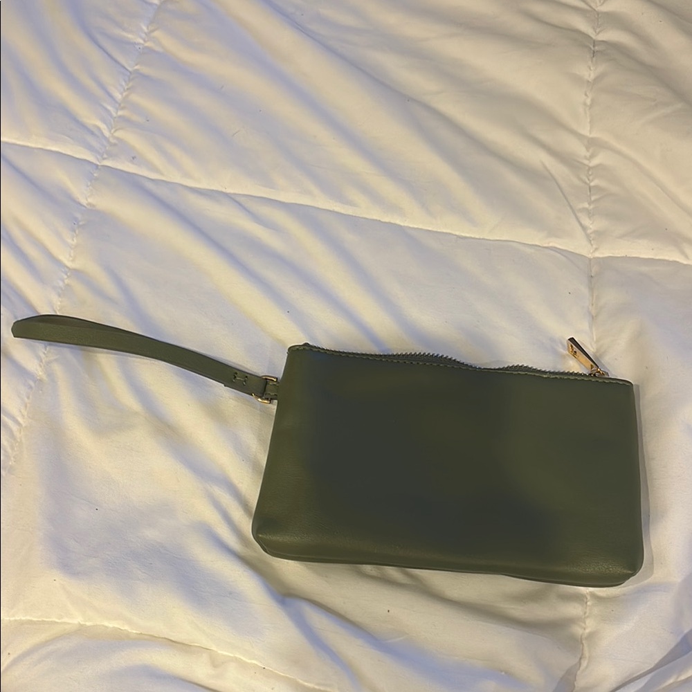Green Leather Wristlet